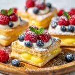 Lemon Curd and Mascarpone Puff Pastry Tarts with Berries Recipe