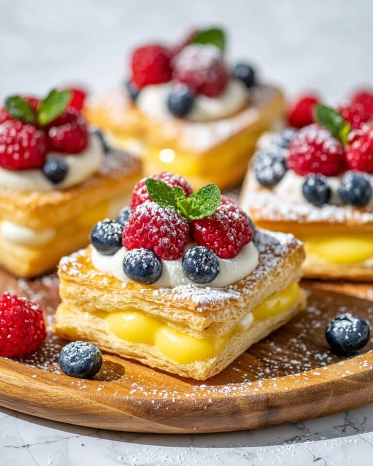 Lemon Curd and Mascarpone Puff Pastry Tarts with Berries Recipe