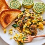 Mushrooms and Spinach Egg Scramble Recipe