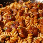 One-Skillet Spicy Honey BBQ Sausage & Pasta