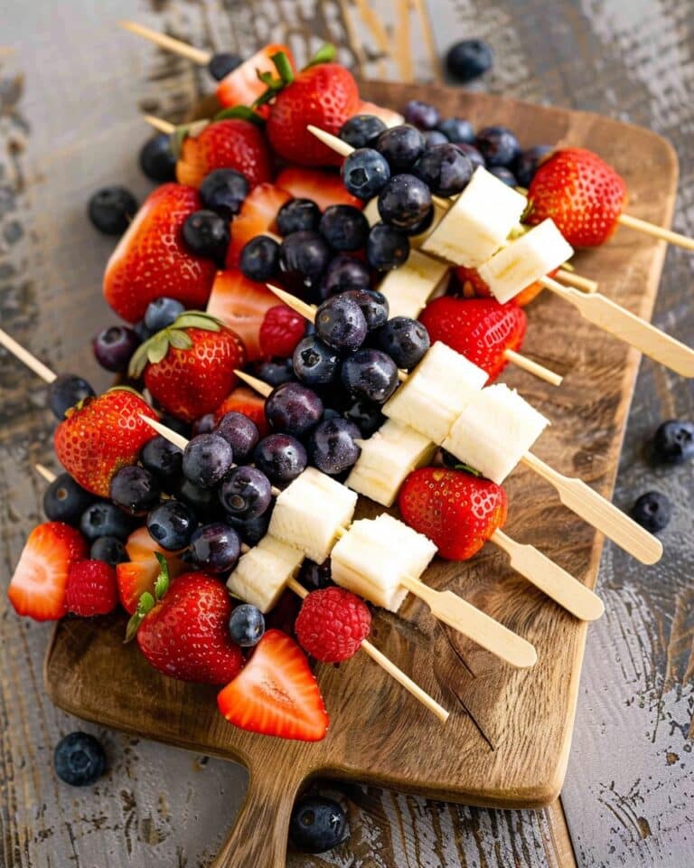 Red, White, and Blue Fruit Kabobs