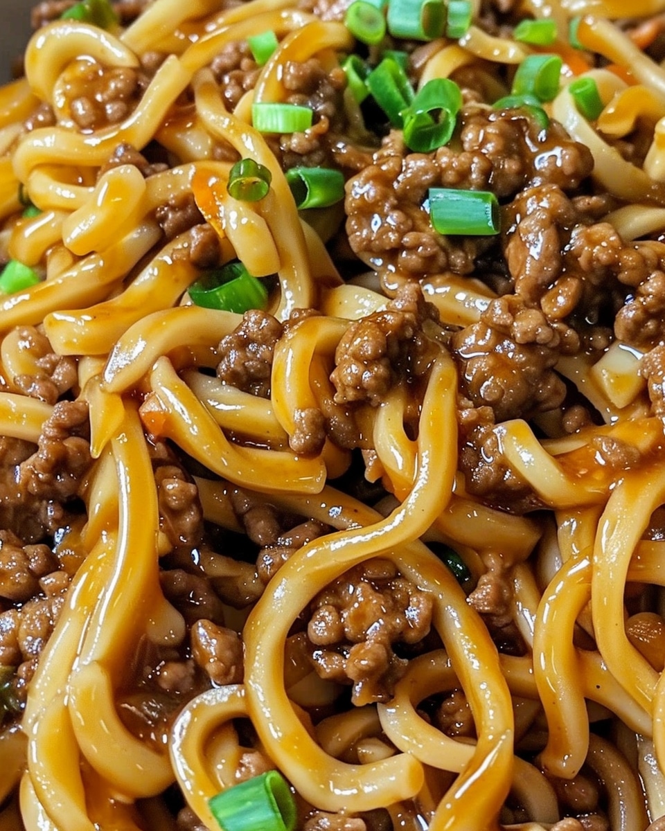 Mongolian Ground Beef Noodles