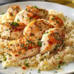 Chicken Scampi with Garlic Parmesan Rice