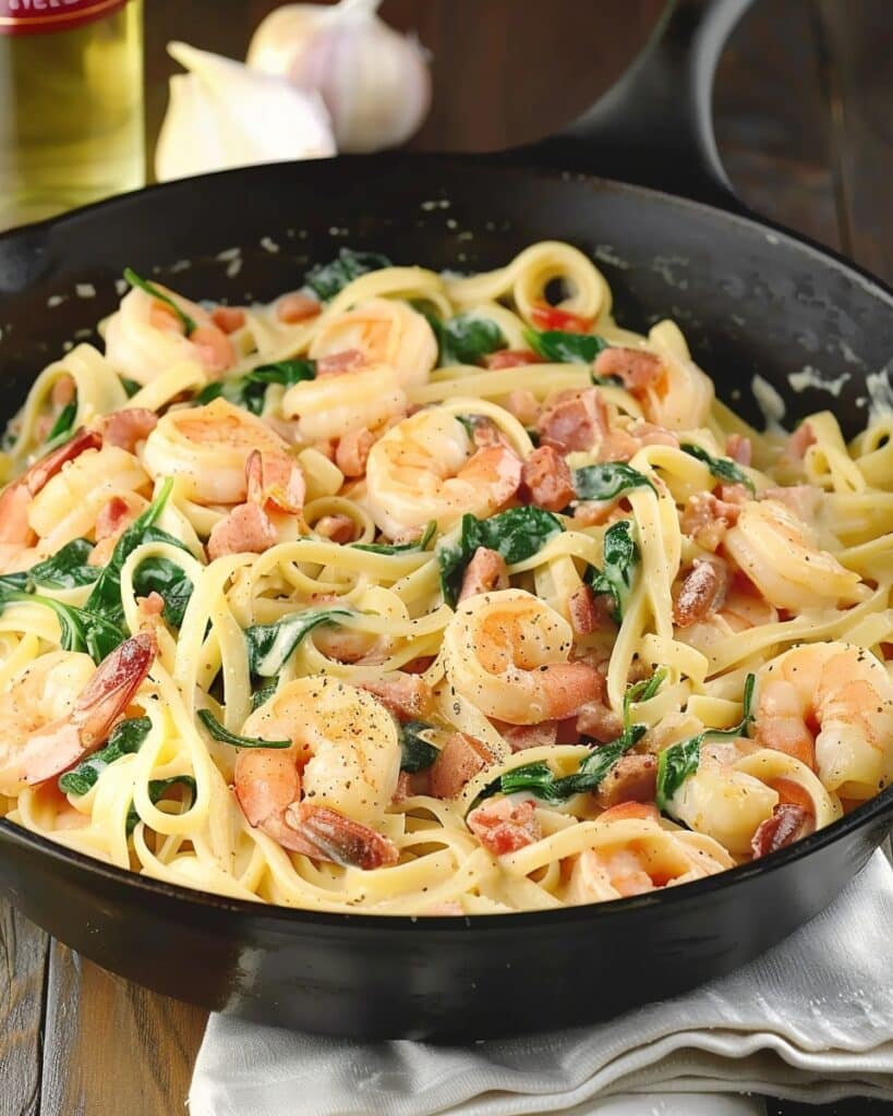 Creamy Tuscan Shrimp Linguine