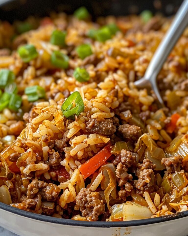 Cajun Cabbage Jambalaya with Ground Beef and Sausage – Spicy, Hearty & Full of Southern Soul!