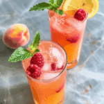 Homemade Raspberry Peach Lemonade