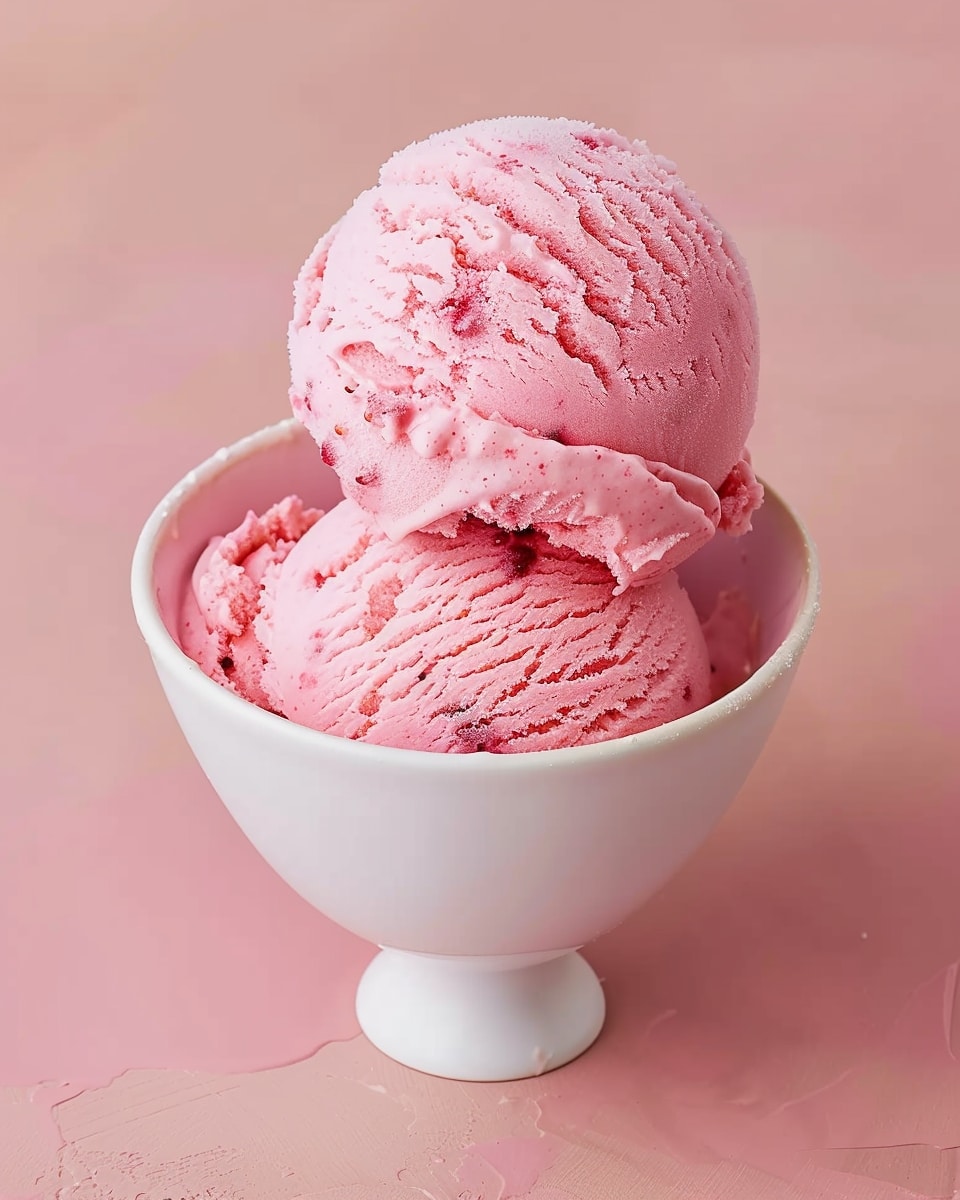 Easy Eggless Strawberry Ice Cream