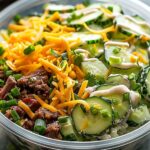 Creamy Cucumber, Cheddar & Beef Snack Bowl