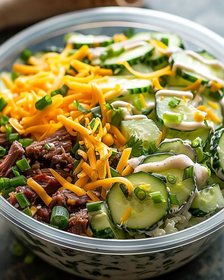 Creamy Cucumber, Cheddar & Beef Snack Bowl