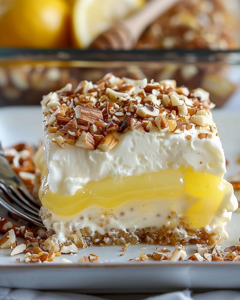 Lemon Pretzel Salad – Sweet, Tangy & Totally Irresistible!