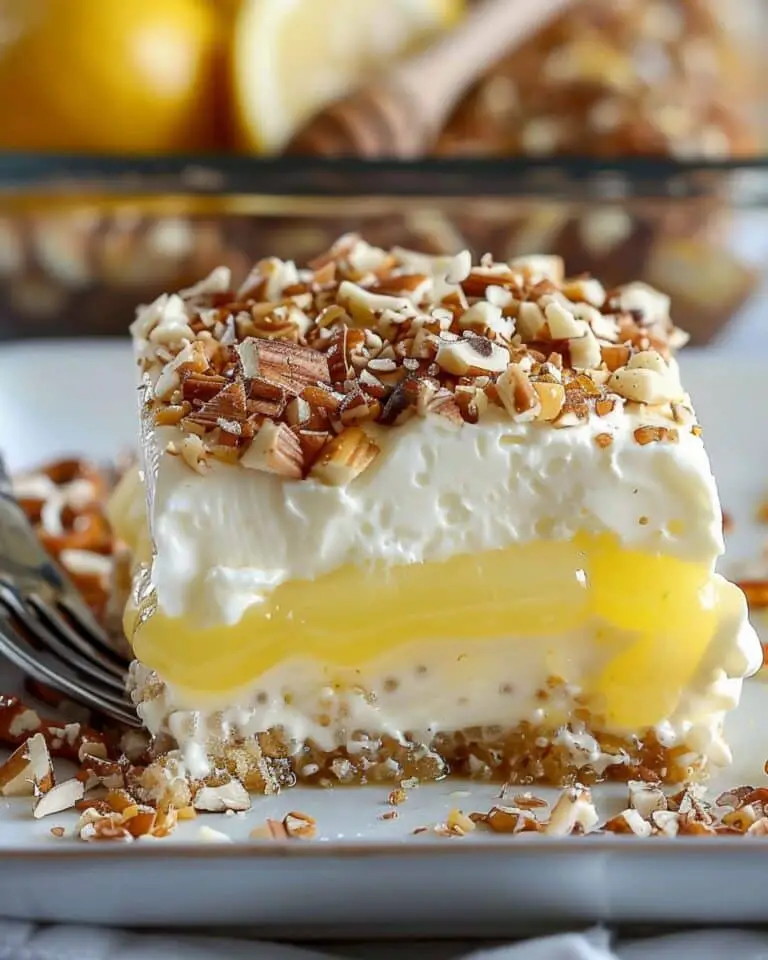 Lemon Pretzel Salad – Sweet, Tangy & Totally Irresistible!