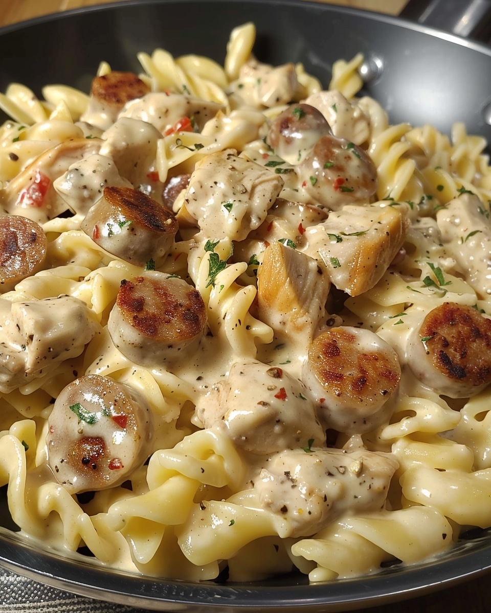 Creamy Pepper Jack Chicken & Sausage Pasta
