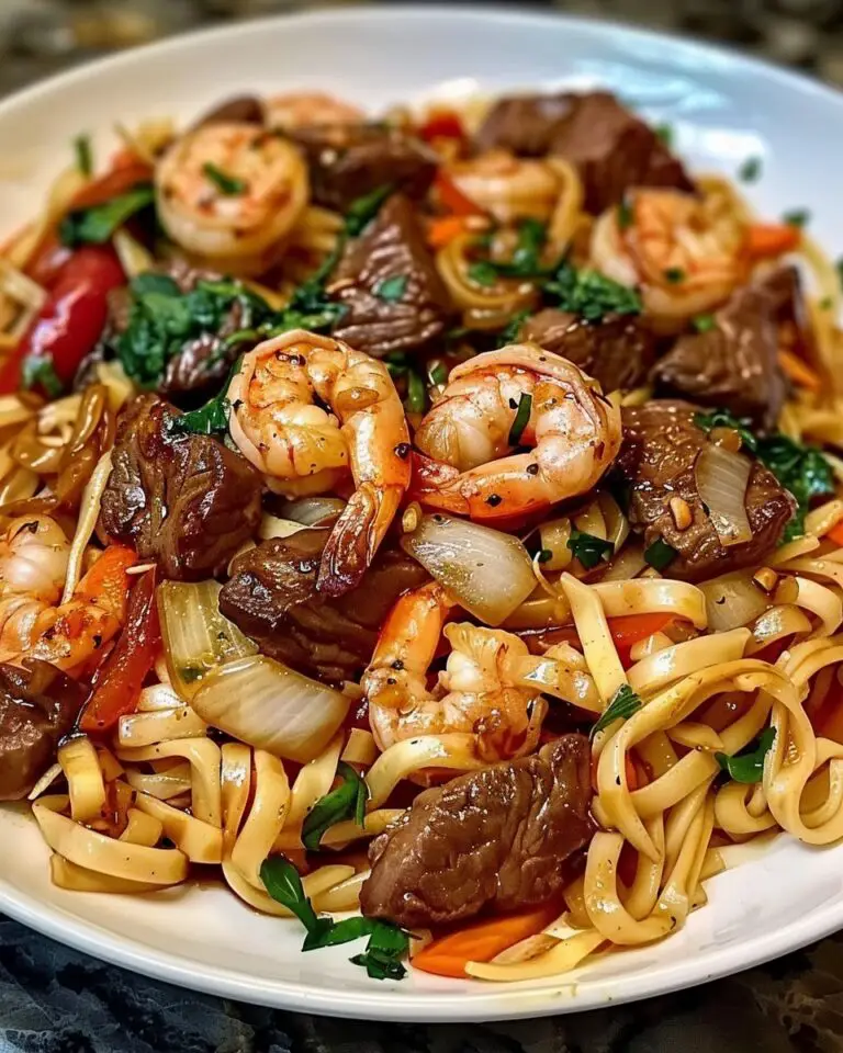 Steak & Shrimp Stir-Fried Noodles