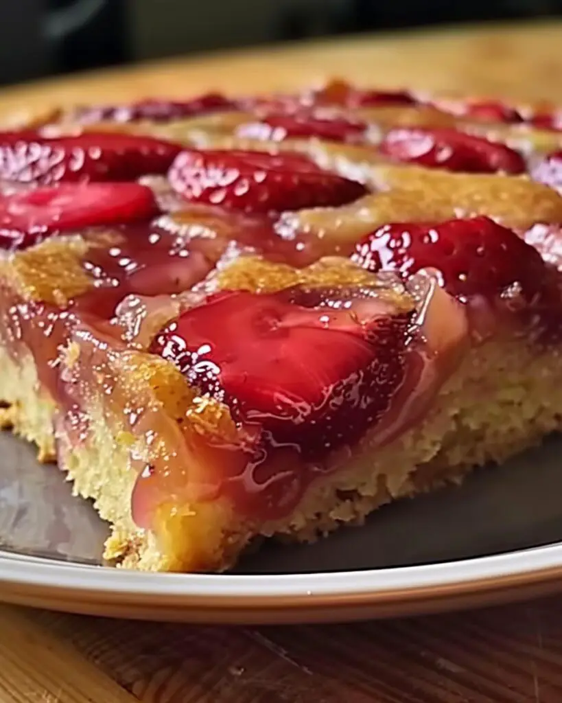 Strawberry Rhubarb Upside Down Cake