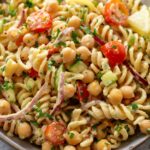 Chickpea Pasta Salad with Creamy Lemon Tahini Dressing