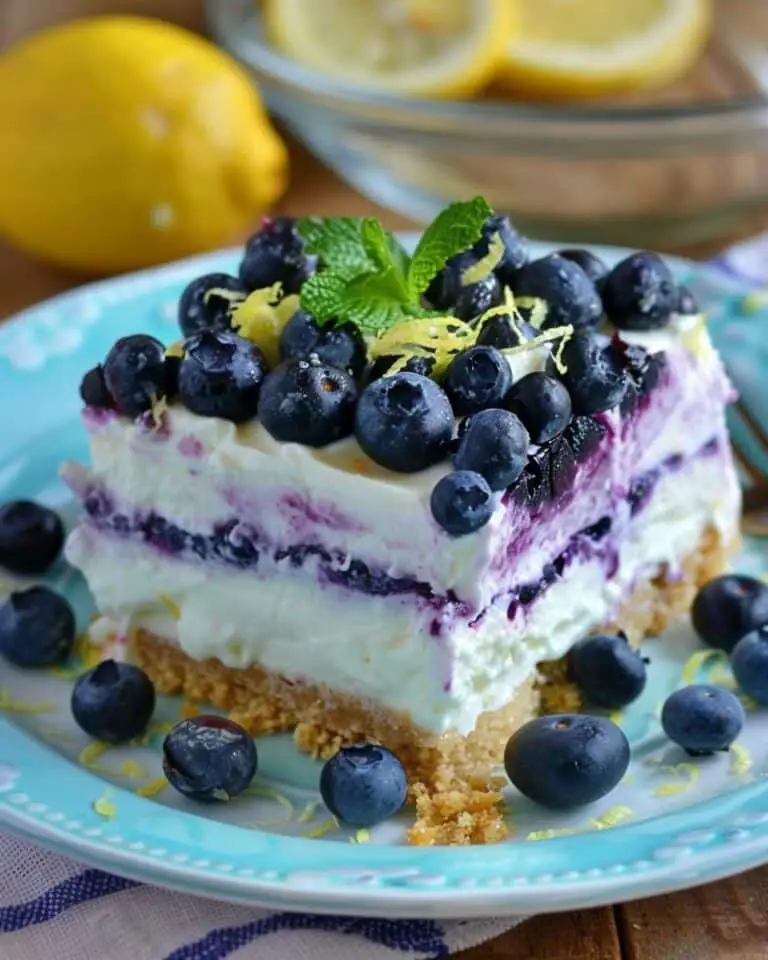 No Bake Lemon Blueberry Dessert