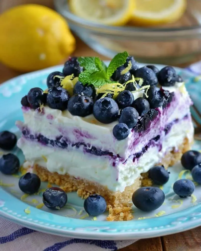 No Bake Lemon Blueberry Dessert