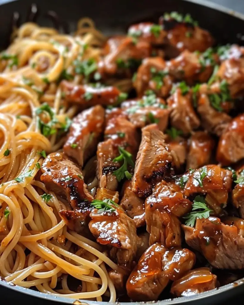 One-Pan Bold Honey BBQ Chicken & Steak Pasta