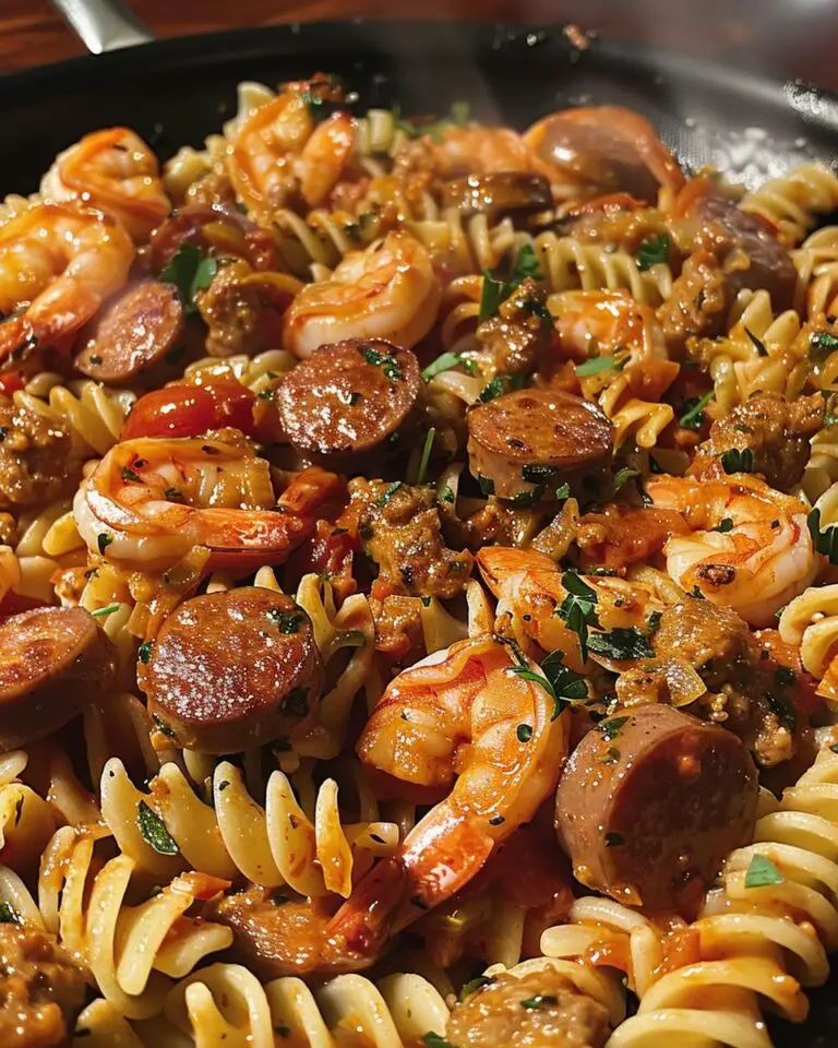Cajun Ranch Shrimp and Sausage Pasta Skillet