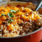 Cheesy Ground Beef Rice Casserole Comfort