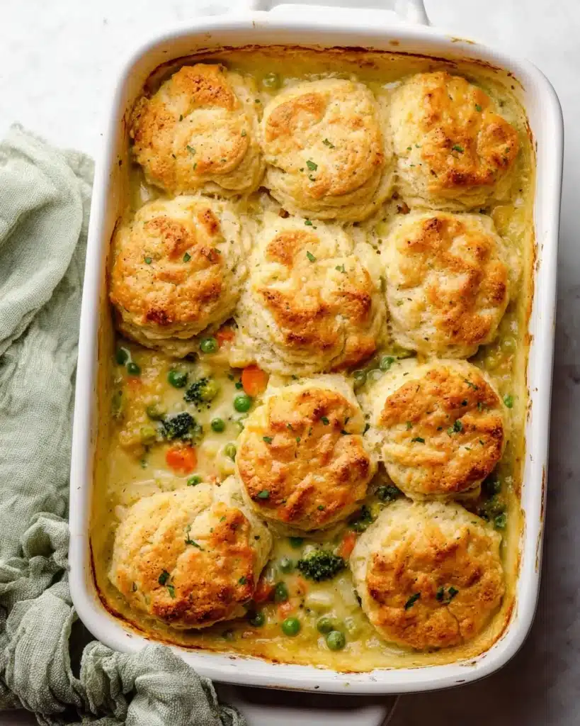 Biscuit Vegetable Pot Pie Casserole Recipe