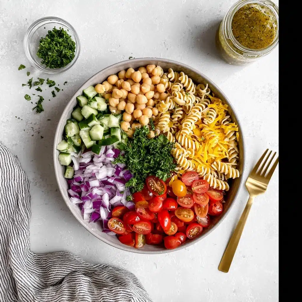 Mediterranean Chickpea Pasta Salad Recipe 4 Mediterranean Chickpea Pasta Salad Recipe - Recipe Image