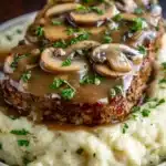 Salisbury Steak Meatloaf with Mushroom Gravy