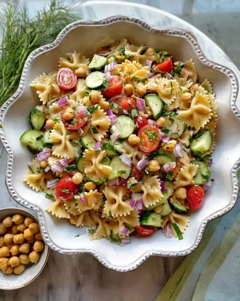Healthy Chickpea and Vegetable Pasta Salad Recipe