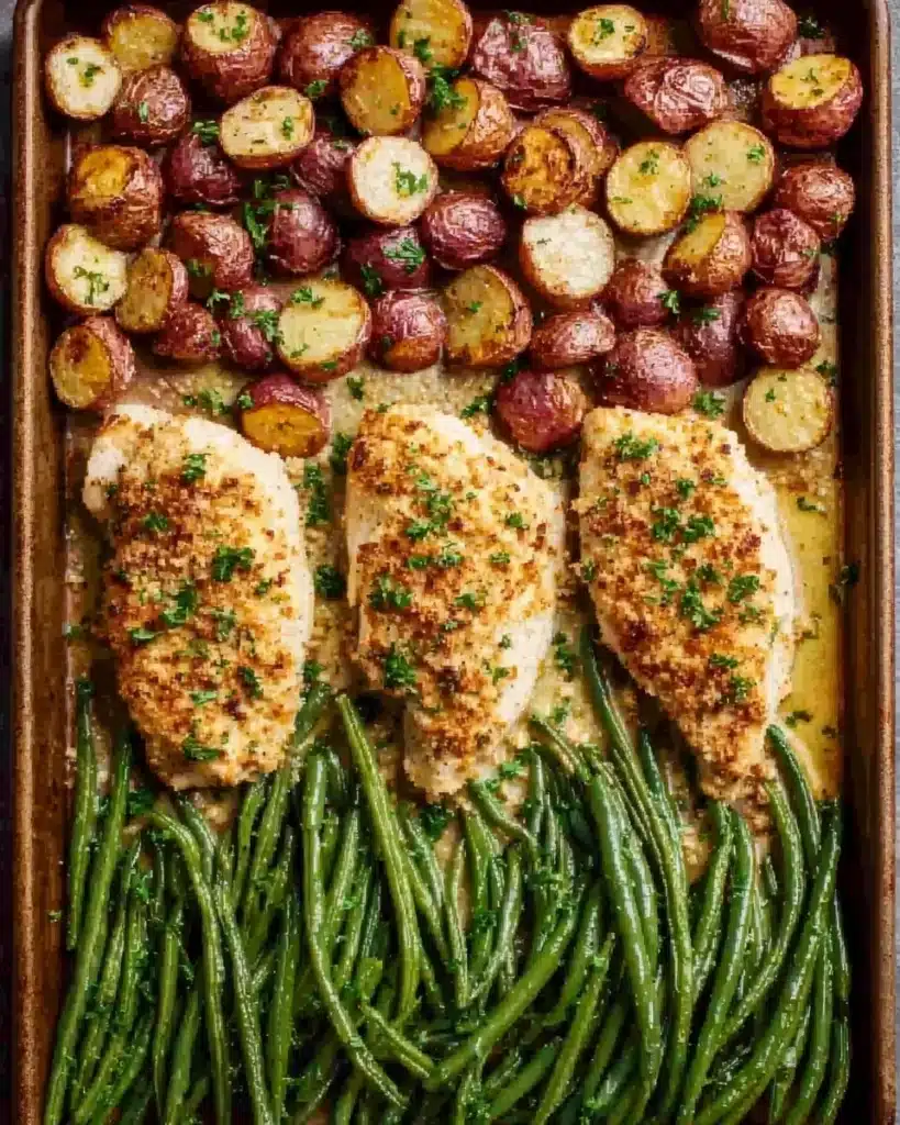 Parmesan Crusted Chicken Sheet Pan Dinner Recipe