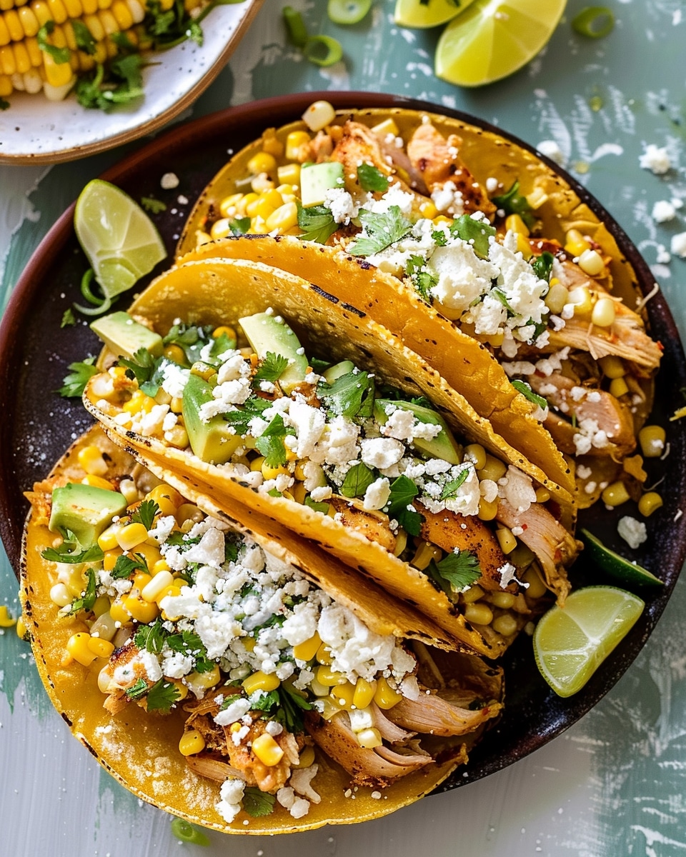 Mexican Street Corn Chicken Tacos
