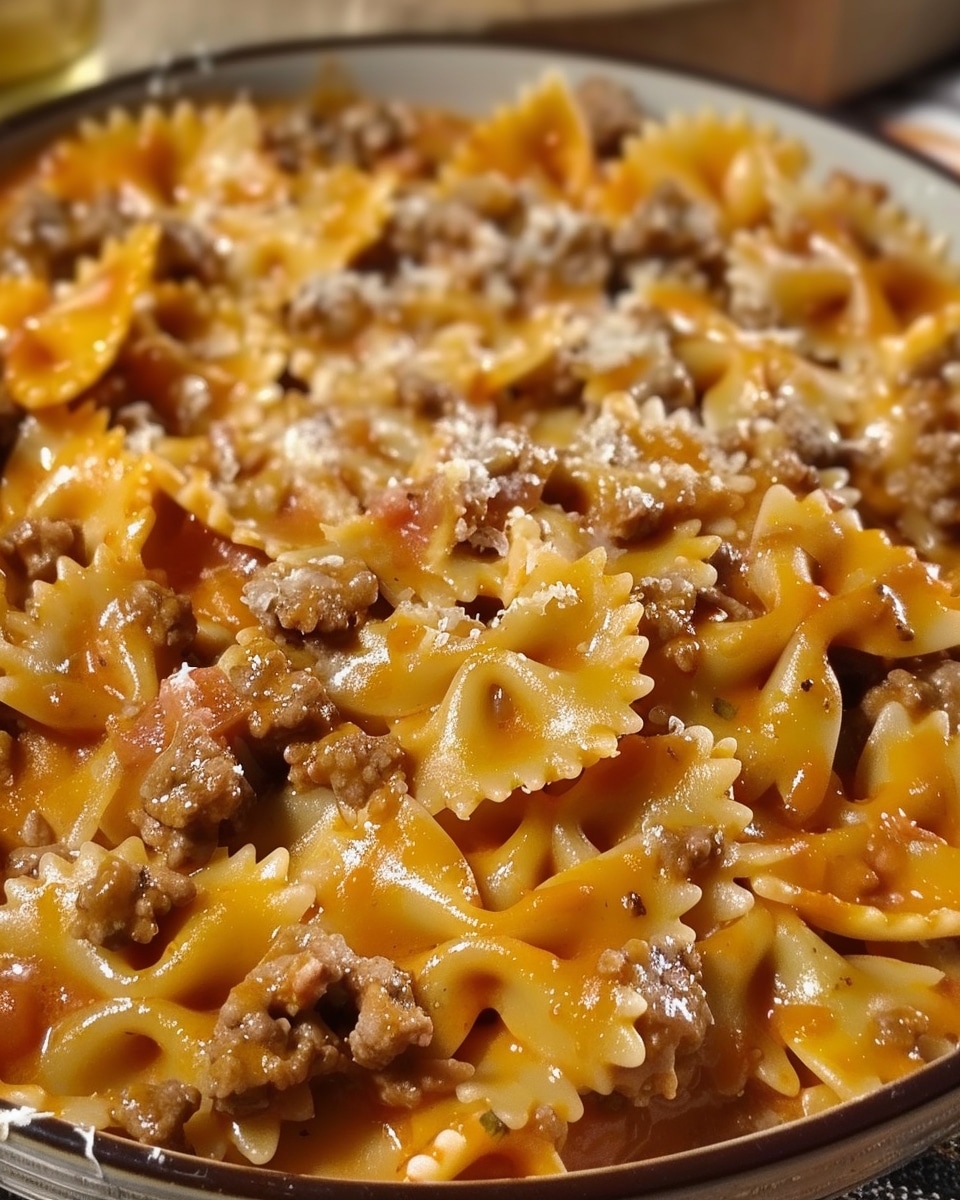 Velveeta Beef Pasta with Bowtie Noodles