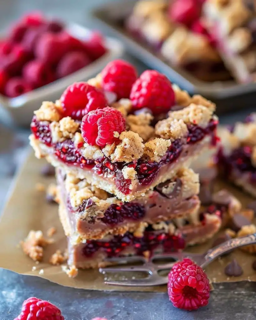 Chocolate Raspberry Crumb Bars
