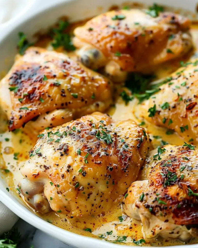Creamy Oven Baked Chicken Thighs