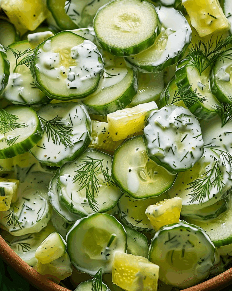 Creamy Dill Pickle Cucumber Salad