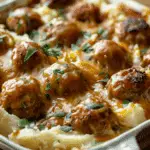 Meatball and Mashed Potato Bake