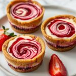 Strawberry Swirl Cheesecake Cookie Cups