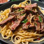 Sweet and Spicy Flank Steak Pasta