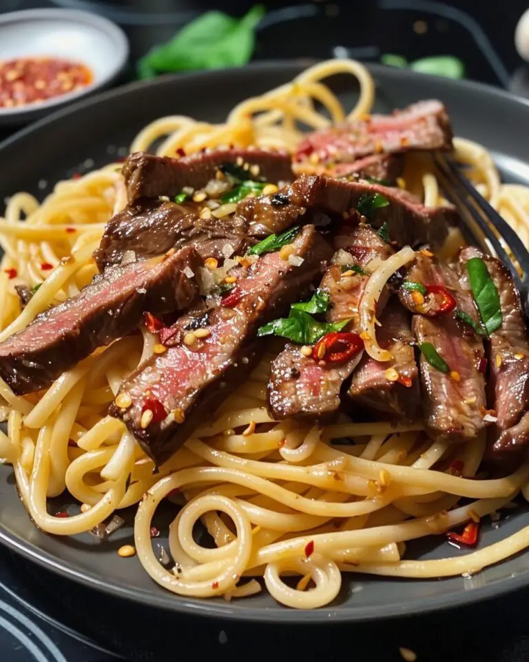 Sweet and Spicy Flank Steak Pasta