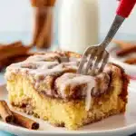 Cinnamon Roll Cake with Vanilla Glaze