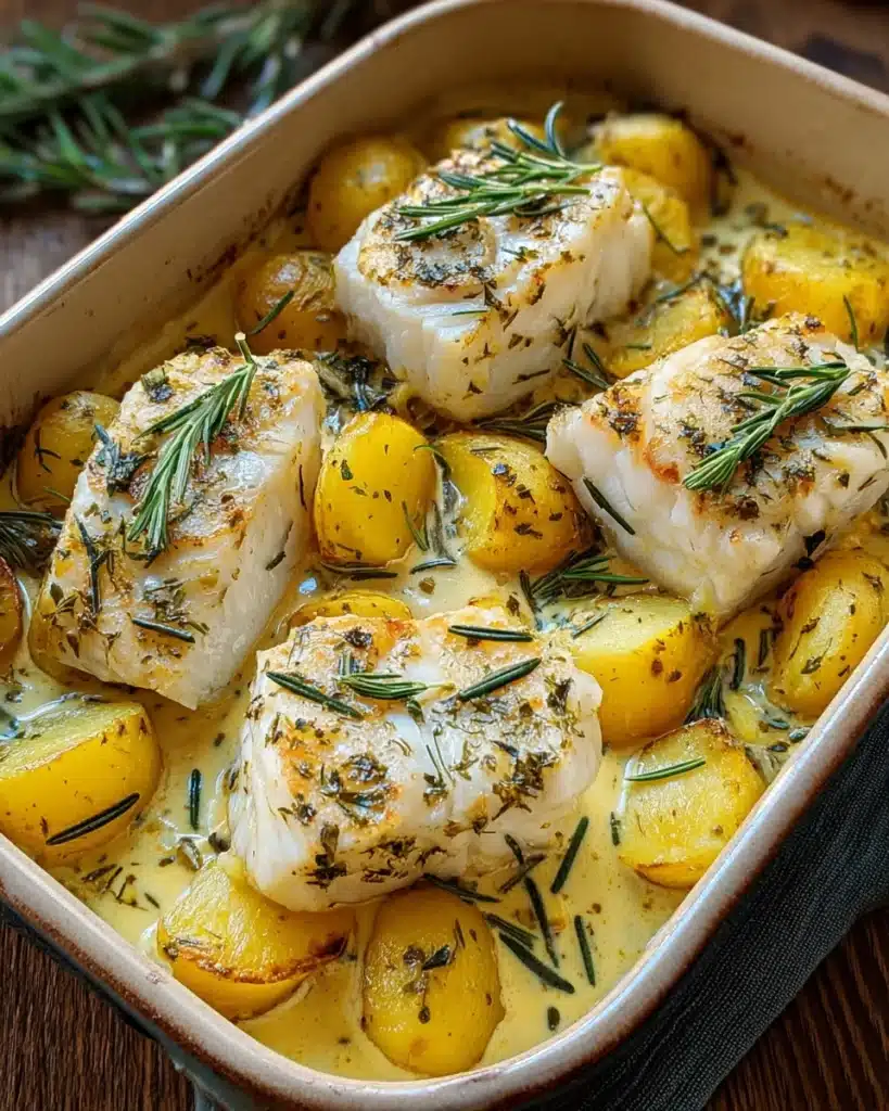 Cod & Potatoes in Rosemary Cream Sauce Recipe