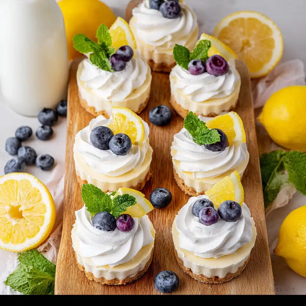 Lemon Blueberry Mini Cheesecakes Recipe - Recipe Image