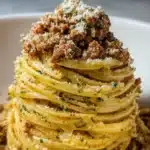 Creamy Parmesan Beef Linguine in Garlic Butter Sauce Recipe