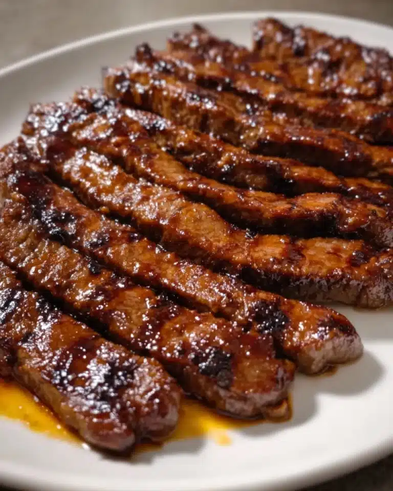 Grill Pan Honey Glazed Steak Strips Recipe