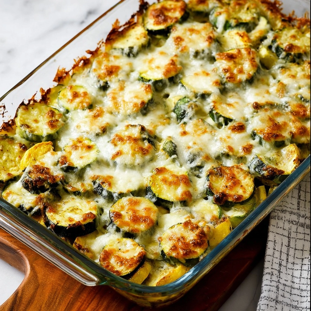 Easy Cheesy Zucchini Bake Recipe 4 Easy Cheesy Zucchini Bake Recipe - Recipe Image