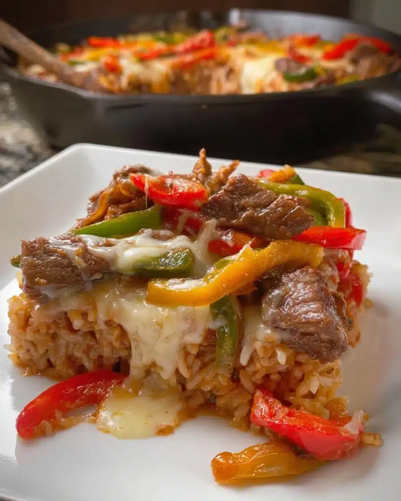 Queso Steak Fajita Skillet Recipe