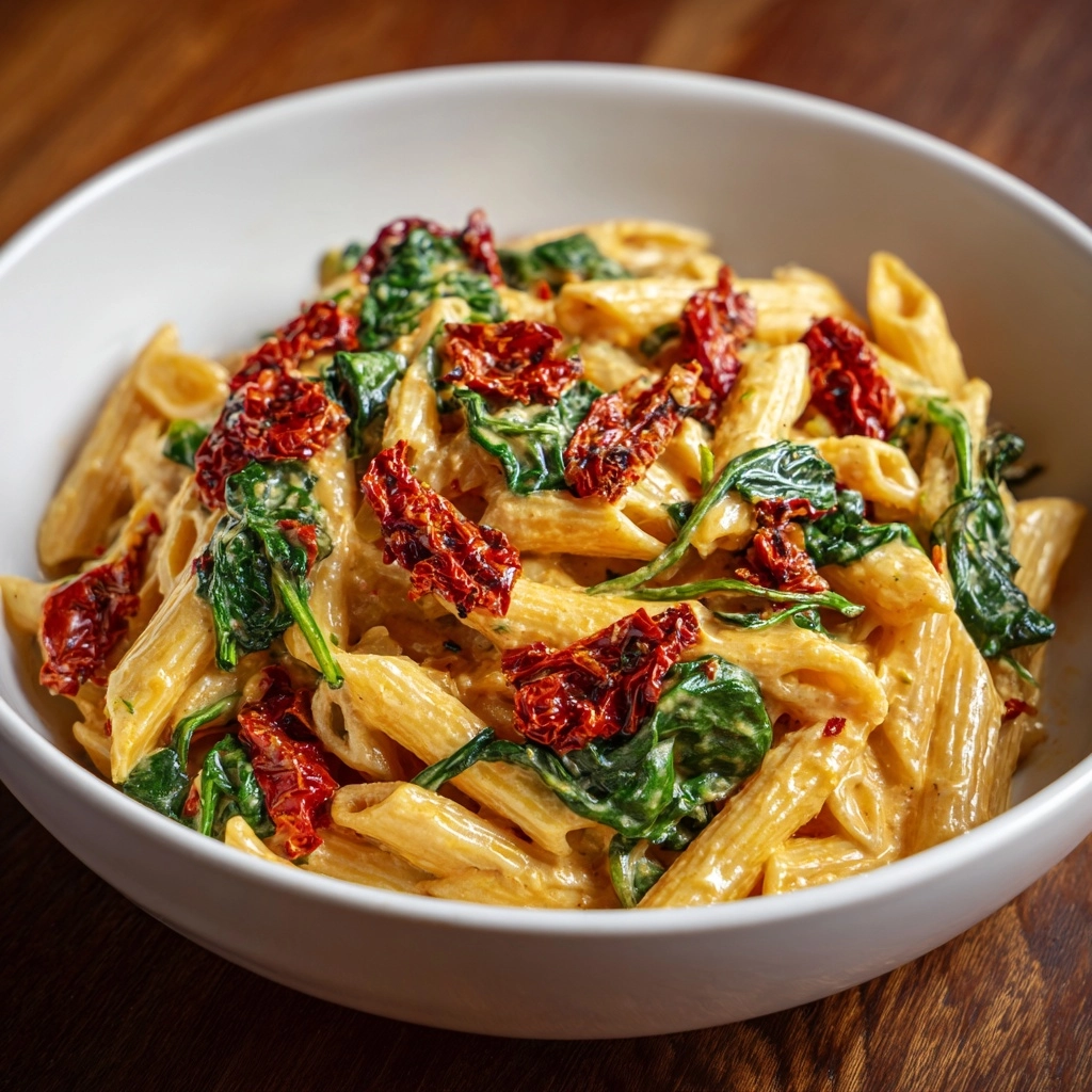 One-Pot Spinach Tomato Pasta Recipe - Recipe Image