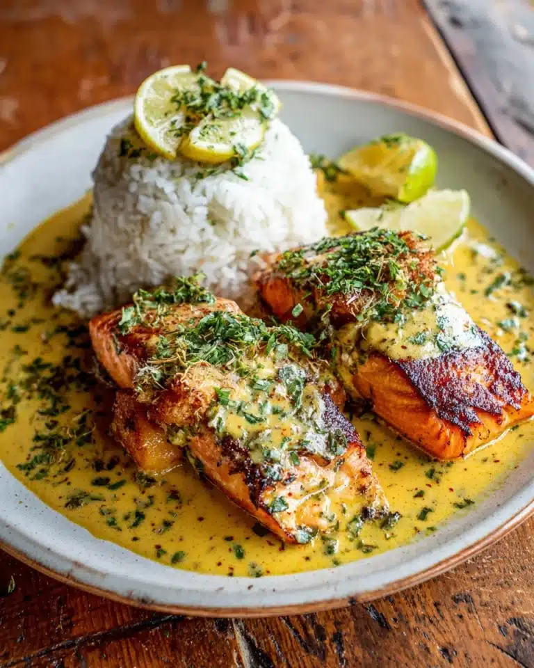 One-Pan Coconut Curry Salmon with Garlic Butter Recipe