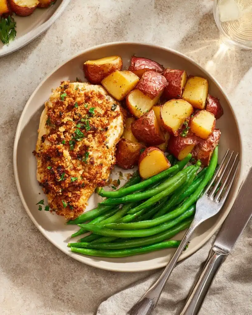 Parmesan Crusted Chicken Sheet Pan Dinner Recipe