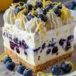 No-Bake Lemon dazzling Blueberry cream Cake Recipe