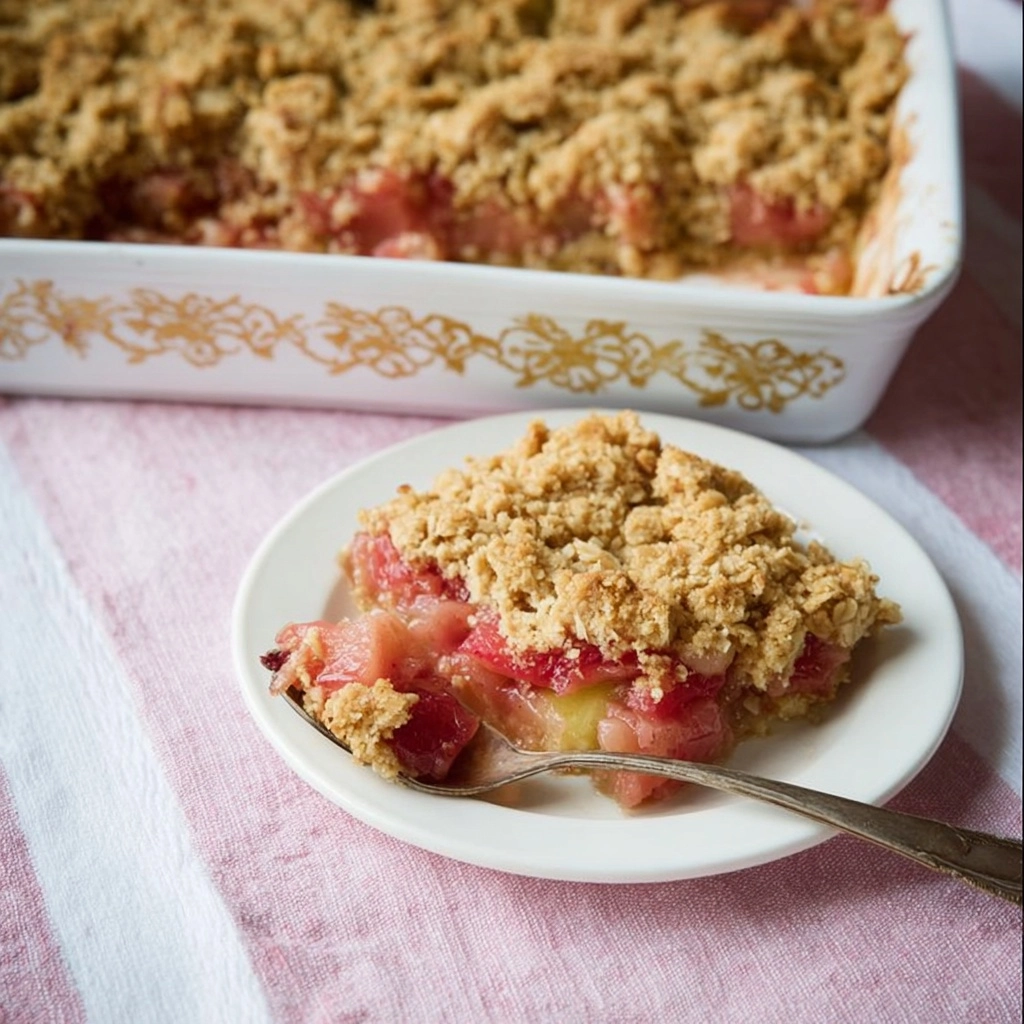 Coconut Rhubarb Crunch Recipe 4 Coconut Rhubarb Crunch Recipe - Recipe Image